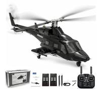 NULA YUXIANG F02S Air-Wolf RC Helicopter for Adult, 8CH 3D/6G Flybarless Military Aircraft Stabilized Remote Control Helicopter, with GPS & Optical Flow Positioning - 2PCS Battery