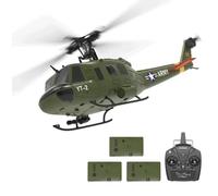 NULA YUXIANG F07 UH-1D RC Helicopter for Adult, 1/34 Scale 6CH 2.4G 6-Axis Gyro 3D/6G Brushless Remote Control Helicopter Flying Aircraft, Optical Flow Positioning - 3 Battery