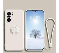 nulala Case Compatible with Huawei Mate 20 Lite, Original Liquid Silicone Magnetic Ring Holder Case, Military Shockproof Protective Cover for Huawei Mate 20 Lite White