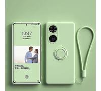 nulala Case Compatible with Huawei Mate 20 Pro, Original Liquid Silicone Magnetic Ring Holder Case, Military Shockproof Protective Cover for Huawei Mate 20 Pro Light Green