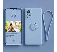 nulala Case Compatible with Huawei Mate 20 Pro, Original Liquid Silicone Magnetic Ring Holder Case, Military Shockproof Protective Cover for Huawei Mate 20 Pro Light Blue