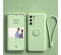 nulala Case Compatible with OPPO A94 5G, Original Liquid Silicone Magnetic Ring Holder Case, Military Shockproof Protective Cover for OPPO A94 5G Light Green