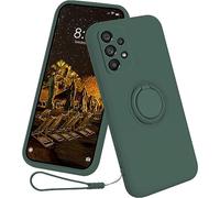 nulala Case Compatible with Samsung Galaxy A13 4G, Original Liquid Silicone Magnetic Ring Holder Case, Military Shockproof Protective Cover for Samsung Galaxy A13 4G Green