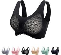 Nulalift Anti Sagging Bra, Anti-Saggy Breathable Lace Large Size Bra,Lifting Anti-Sagging Graceful Wireless Bra (UK, Alpha, M, Regular, Regular, Black)