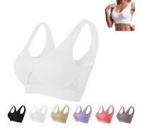 Nulalift Anti Sagging Bra - Breathable Cool Liftup Air Sports Bra (White, 6X-L)