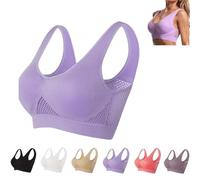 Nulalift Bra, Breathable Cool Liftup Air Bra, Nulalift Anti Sagging Bra, Seamless Breathable CoolFull Support Sports (light purple,4X-L)