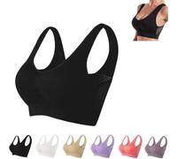 Nulalift Bra, Breathable Cool Liftup Air Bra, Nulalift Anti Sagging Bra, Seamless Breathable CoolFull Support Sports (black,X-L)