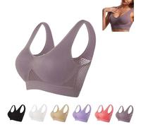 Nulalift Bra, Breathable Cool Liftup Air Bra, Nulalift Anti Sagging Bra, Seamless Breathable CoolFull Support Sports (bean paste purple,4X-L)