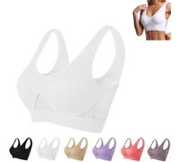 Nulalift Bra, Breathable Cool Liftup Air Bra, Nulalift Anti Sagging Bra, Seamless Breathable CoolFull Support Sports (White,XX-L)