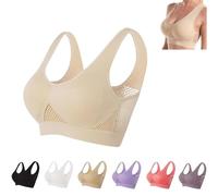 Nulalift Bra, Breathable Cool Liftup Air Bra, Nulalift Anti Sagging Bra, Seamless Breathable CoolFull Support Sports (Beige,S)