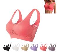 Nulalift Bra, Breathable Cool Liftup Air Bra, Nulalift Anti Sagging Bra, Seamless Breathable CoolFull Support Sports (watermelon red,L)