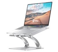 Nulaxy Adjustable Laptop Stand, Aluminum Foldable Laptop Riser with Heat-Vent, Ergonomic Portable Computer Stand Compatible with 10-17" Up to 22 Lbs Laptops, MacBook, Dell, HP, Samsung (Silver)