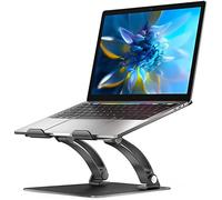 NULAXY Adjustable Laptop Stand, Aluminum Foldable Laptop Riser with Heat-Vent, Ergonomic Portable Computer Stand Compatible with 10-17" Up to 22 Lbs Laptops, MacBook, Dell, HP, Samsung (Black)