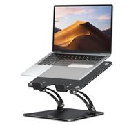 Nulaxy Adjustable Laptop Stand, Foldable Laptop Riser with Heat-Vent, Ergonomic Portable Computer Stand Compatible with 10-17" Up to 22 Lbs Laptops, MacBook, Dell, HP, Samsung (Black)