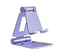 Nulaxy Adjustable Phone Stand for Desk, Foldable Mobile Phone Holder Dock Compatible with iPhone 16 15 14 13 12 11 Pro Max Xs Xr X 8, HUAWEI, Galaxy, All Smartphones - Purple