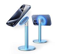 Nulaxy Aluminum Magnetic Phone Stand, 720° Adjustable Holder with Magnetic Ring, Compatible with iPhone13, 14, 15, 16 Pro Max/Android & MagSafe Case, Desktop Stand for Office/Home Use, Blue