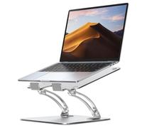 NULAXY Adjustable Laptop Stand, Aluminum Foldable Laptop Riser with Heat-Vent, Ergonomic Portable Computer Stand Compatible with 10-17" Up to 22 Lbs Laptops, MacBook, Dell, HP, Samsung (Silver)