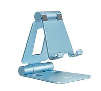 Nulaxy Foldable Phone Stand for Desk, Adjustable Desktop Mobile Phone Holder Cradle Dock Compatible with iPhone 16 15 14 13 12 11 Pro Max Xs Xr X 8, HUAWEI, Galaxy, Nintendo Switch, All Phones - Blue