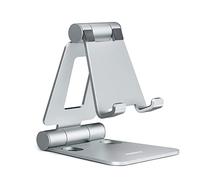 Nulaxy Full Aluminum Dual Folding Mobile Phone Stand for Desk, Silver