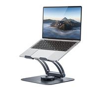 Nulaxy Laptop Stand for Desk with 360 Rotating Base, Ergonomic Height Angle Adjustable Laptop Riser Holder with Heat-Vent Computer Stand Compatible with 10-17" Laptop Notebook Computer Gray