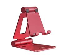 Nulaxy Mobile Phone Stand for Desk, Fully Foldable Adjustable Phone Holder Dock Compatible with iPhone 16 15 14 13 12 11 Pro Max Xs Xr X 8, HUAWEI, Galaxy, All Phones - Red