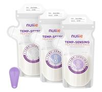 Nuliie 240pcs Temp-Sensing Breastmilk Storage Bag with Locking Clamp, 6 OZ Breast Milk Storage Bags Freezer with Pour Spout, Milk Storage Bags Breastmilk with Self Standing, BPA-Free, No-Leak