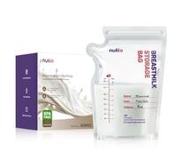 Nuliie 300 Pcs Breast Milk Storage Bags, 250ml BPA Free Milk Storage Bags with Pour Spout for Breastfeeding, Self-Standing or Flat Pre-sterilised Bag, Space Saving for Fridge or Freezer Use