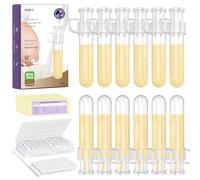 Nuliie Colostrum Collector Kit 7ml/12pcs, Leakproof, Reusable Breast Milk Collector, Heat & Freezer Resistant, BPA-Free, With Cotton Cloth Wipe, Storage Case, Cleaning Brush -Ready-to-Use for Newborns