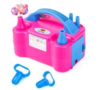 NuLink Electric Portable Dual Nozzle Balloon Blower Pump Inflation for Decoration, Party, Sport [110V~120V, 600W, Rose Red]