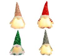 NULIYA 4 Pcs Christmas Light Up Gnome Decoration - Christmas Gonks With Light - Light Up Gonks Christmas Decoration gift (4, pink+red+grey+green)