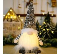 NULIYA Christmas Light Up Gnome Decoration - Christmas Gonks With Light - Light Up Gonks Christmas Decoration gift (1, grey)