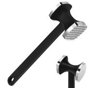 NULIZL Meat Tenderizer, Stainless Steel Meat Tenderiser Hammer, Dual-Sided Heavy Duty, for Steak, Chicken, Pork, Fish 1.97 x 2.95 x 9.6 Black, Silver