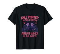 Null Pointer in The Streets Graffiti Coding Couple Design T-Shirt