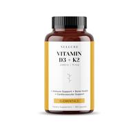 Nullure Vitamin D3 K2 (MK7) Natural | 2000 IU | Daily Balanced Formulation for Easy Assimilation I Strengthens Immune System · Cardiovascular System · Bones · Teeth · Muscles |180 Capsules (6 Months)
