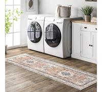 nuLOOM Eleanor Machine Washable Distressed Medallion Runner Rug, 2' 6" x 8', Multi