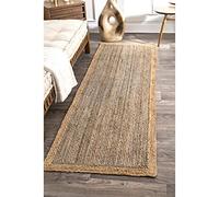 nuLOOM Eleonora Casual Jute Runner Rug, 2' 6" x 6', Grey, Rectangular, 0.35" Thick