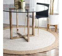 nuLOOM Eleonora Hand Woven Jute Area Rug, 3' x 5' Oval, White