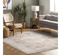 nuLOOM Jacquie Machine Washable Vintage Floral Ultra Thin Area Rug, 5x8, Peach