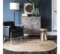 nuLOOM Jute Braided Oval Rug, Natural (8' x 10' Feet)