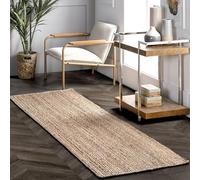 nuLOOM Jute Braided Runner Rug, Natural (2' 6" x 12' Feet)