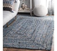 nuLOOM Otelia Denim Jute Rug, 4' Round, Denim Blue
