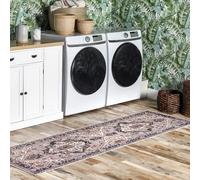 nuLOOM Sasha Machine Washable Medallion Runner Rug, 2' 6" x 8', Pink