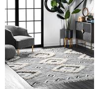 nuLOOM Savannah Moroccan Tasseled Wool Area Rug, 5x8, Black