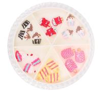 NULYLU 1 Box of Assorted Colour Candy Dessert Nail Art Studs Lightweight Plastic Decorations for DIY Manicure on Artificial and Natural Nails for Home Use