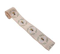 NULYLU 1 Roll Bee Ribbon with Floral Patterns for Present Wrapping and Easter Decorations Easy to Shape Polyester Wired Ribbon for DIY Craft and Summer Essential