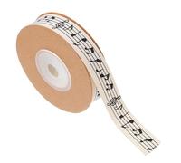 NULYLU 1 Roll Music Character Ribbons Cotton Ribbon Free to Cut Bow-Knot Making for Flower Wrapping and Craft Wrapping