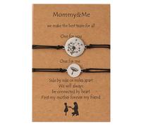 NULYLU 1 Set Adjustable Dandelion Bangle Woven String Matching Hand Chain Bracelet for Mother’s Day Symbol of Affection Bond