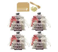 NULYLU 1 Set Christmas Drawstring present Bag Festive Favors for Candy Snacks Lightweight Reusable Holiday Party Bags Color Combinations