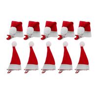 NULYLU 10 Pcs Red Santa Hat Hair Grips with Fabric Alligator Clips Christmas Hairpins Decorative Clips for Christmas Party Accessories