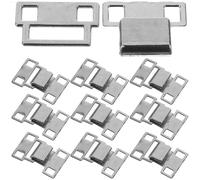 NULYLU 10 Sets Metal Trousers Hooks and Bars Fasteners for Sewing Needs, Strong and Sturdy Silver Hooks Easy to Use for Shirts and Tight Corsets in DIY Clothing Crafts